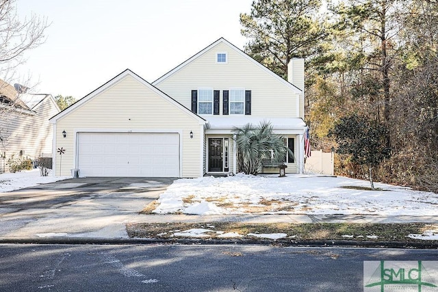 view of front of home featuring a garage