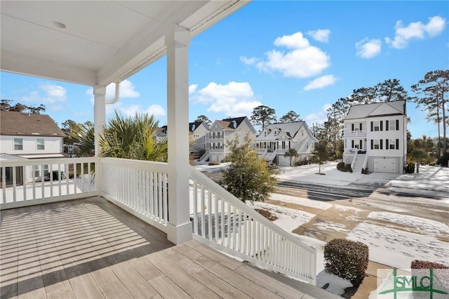 deck with a porch