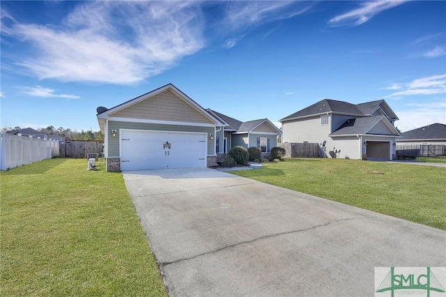 ranch-style home featuring a front yard