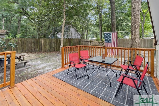 view of wooden deck