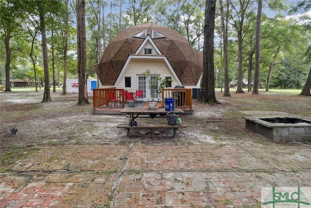 view of patio / terrace with a wooden deck