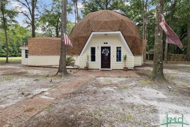 view of front of home