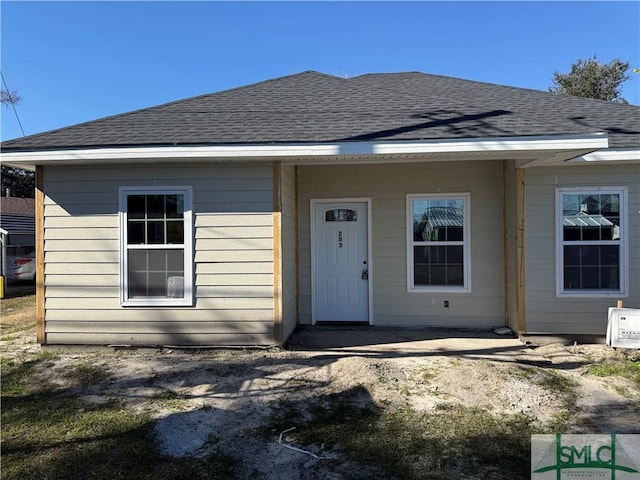 view of front of home with a patio area