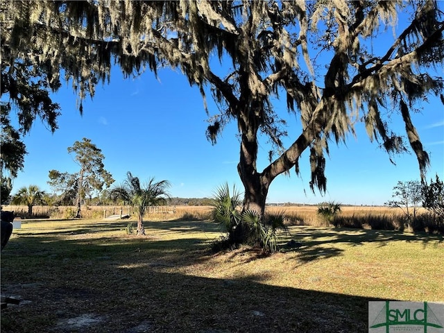 view of yard with a rural view