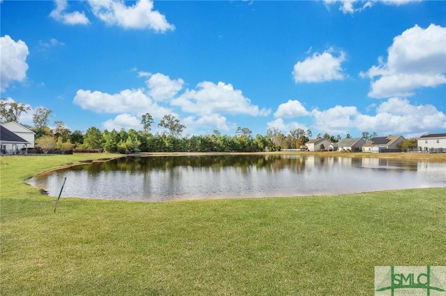 property view of water with a residential view