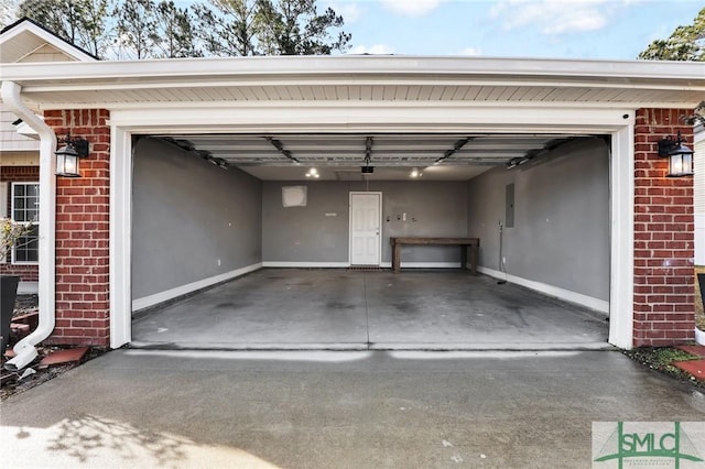 garage featuring electric panel