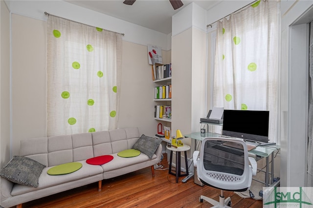 524 E Henry St, Savannah, GA 31401 - office featuring wood finished floors and ceiling fan