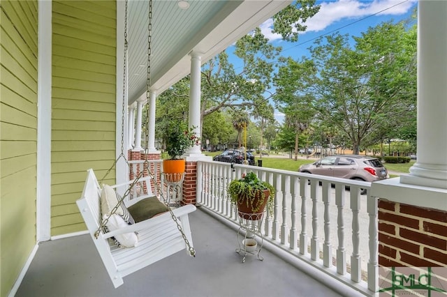 balcony with covered porch