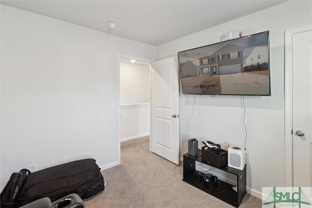 sitting room with light carpet