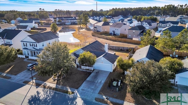 drone / aerial view with a residential view