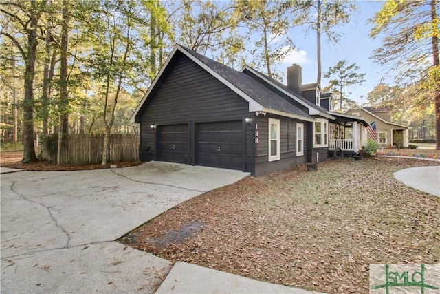 view of home's exterior featuring a garage