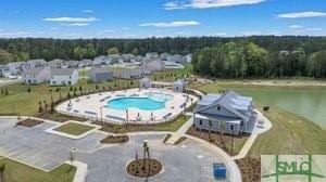 176 Coneflower Rd, Bloomingdale, GA 31302 - birds eye view of property with a water view