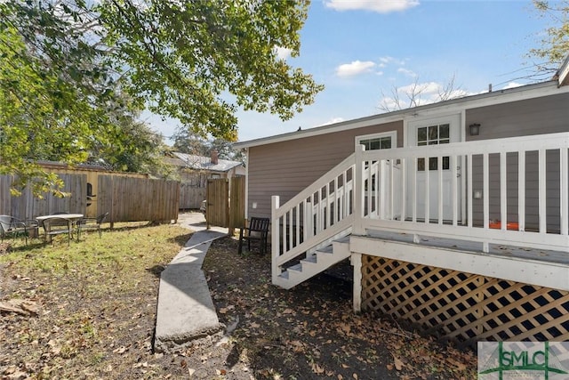 exterior space featuring a deck