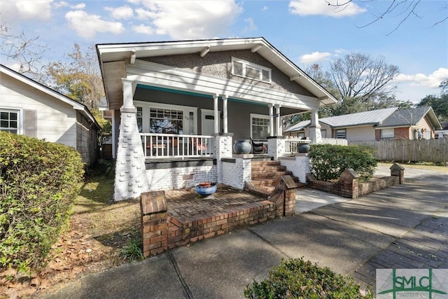 view of front of property with a porch