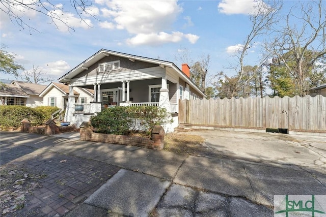 bungalow with covered porch