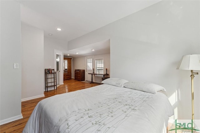 bedroom featuring light hardwood / wood-style flooring