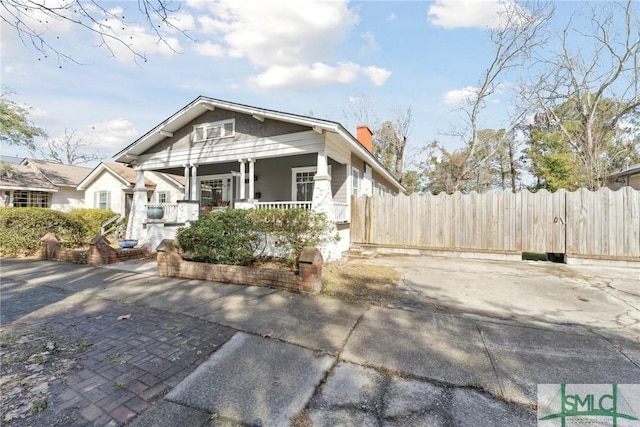 bungalow-style house featuring a porch