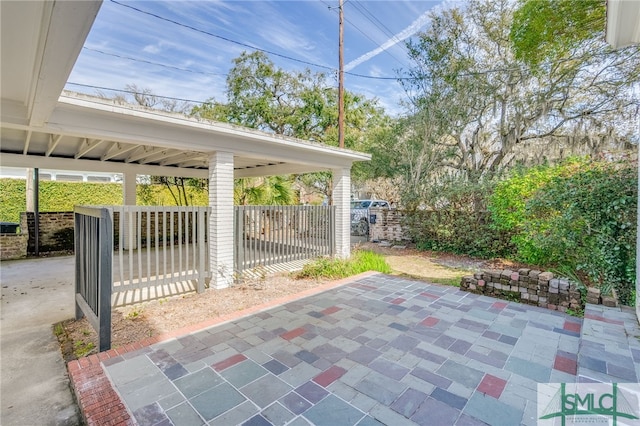 view of patio / terrace with fence