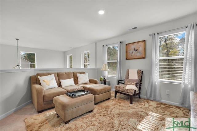 view of carpeted living room