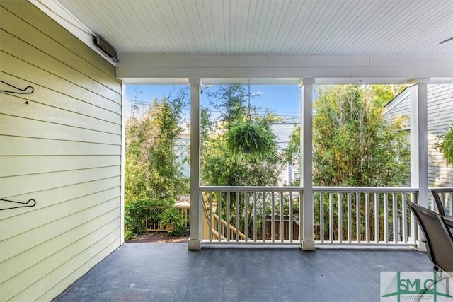 view of unfurnished sunroom