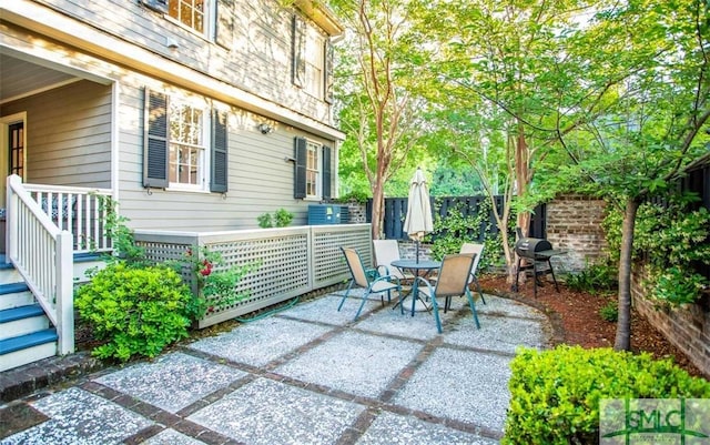 view of patio featuring grilling area