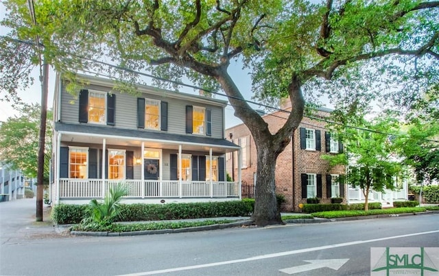 view of front of property with a porch