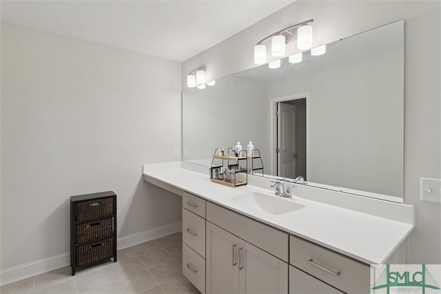 bathroom featuring tile patterned flooring and vanity