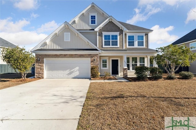 craftsman-style house with a garage