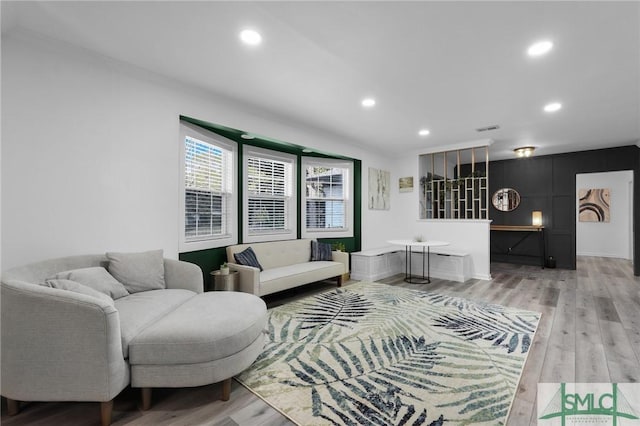 living room featuring hardwood / wood-style flooring