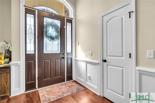 foyer featuring light wood-type flooring