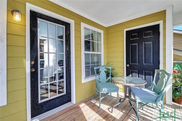 property entrance with a porch