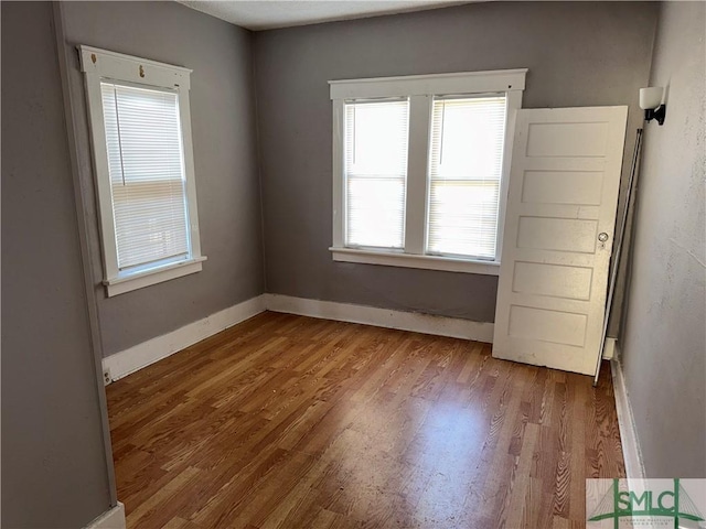 spare room featuring hardwood / wood-style flooring