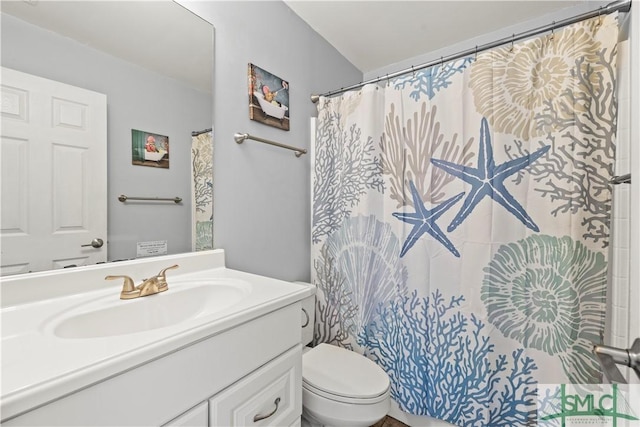 bathroom with vanity and toilet