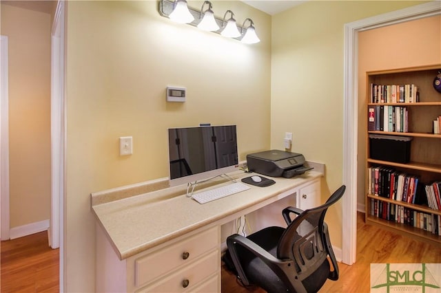 office featuring light hardwood / wood-style flooring