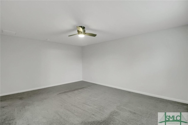 unfurnished room with ceiling fan