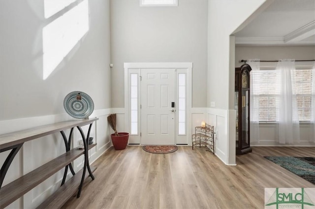 foyer featuring light hardwood / wood-style flooring