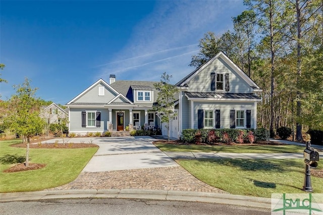 view of front of home with a front yard