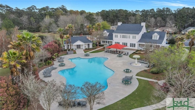 view of pool with a patio area