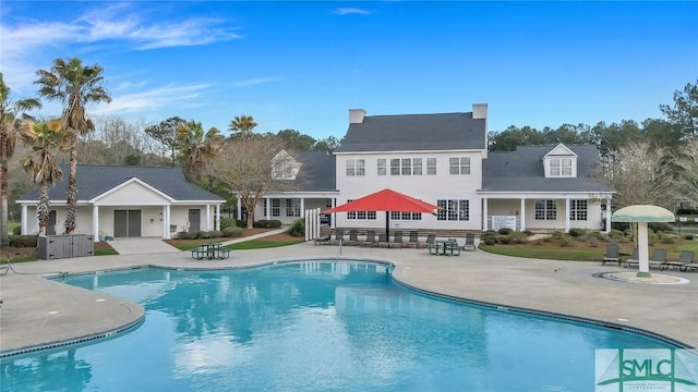 view of pool with a patio