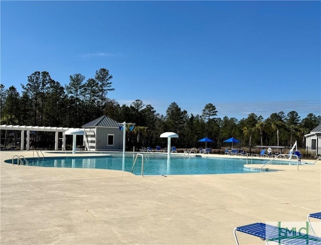 view of pool with a patio area