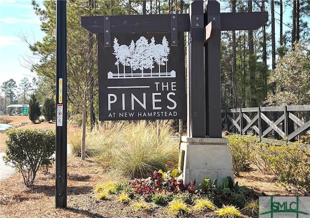 view of community sign