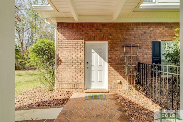 doorway to property with a patio