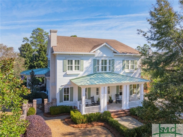 view of front of home featuring a porch