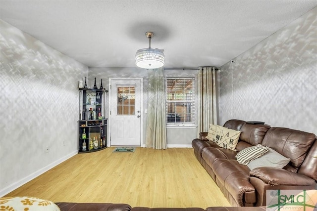 living room with wood-type flooring