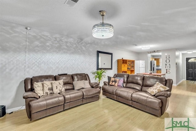 living room featuring light hardwood / wood-style flooring