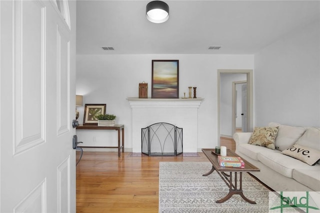 living room featuring hardwood / wood-style floors