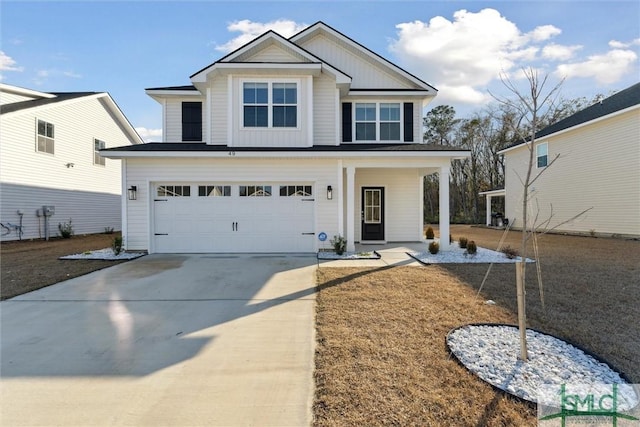 view of front facade featuring a garage