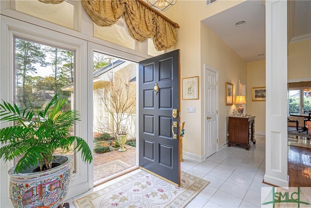 view of tiled entrance foyer