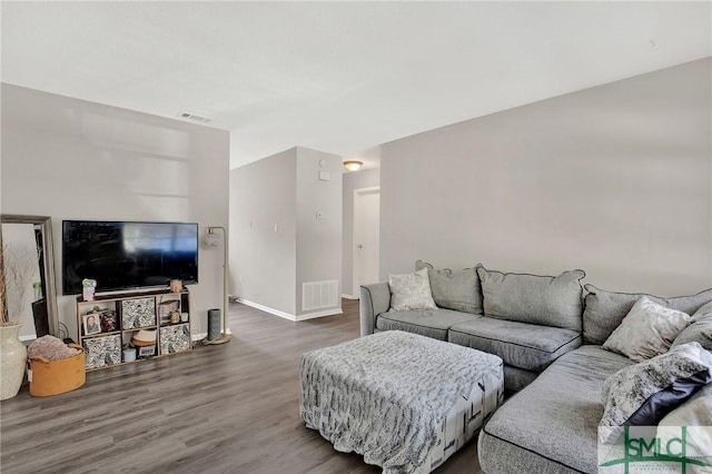 living room featuring hardwood / wood-style flooring