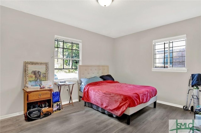 bedroom featuring wood-type flooring